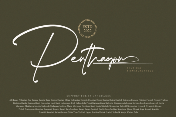 Penthagon: A Delicate Script Font
